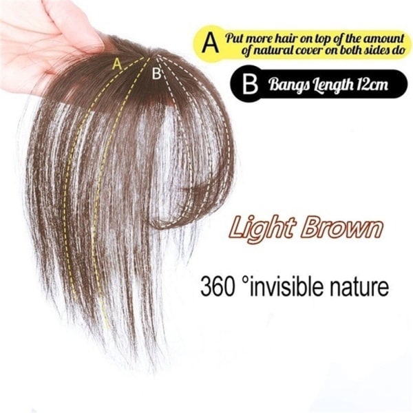 TG 3D Air Bangs Hårdel för tunt hår LIGHT BROWN ljusbrun