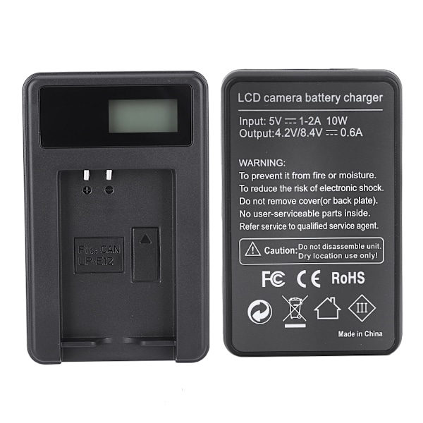SEIVI LP E12 Kamerabatteri LCD Ladeskjerm USB Intelligent Skrivebordslader for Canon EOS 100D EOS M EOS M2 EOS M10 Enkeltspor