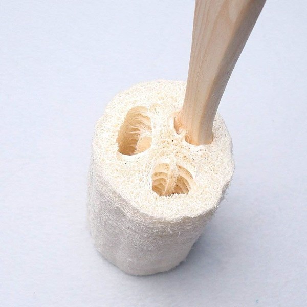 Naturlig Eksfolierende Loofah Luffa Badebørste på Pind, 24 cm til Badebruser Svamp Krop