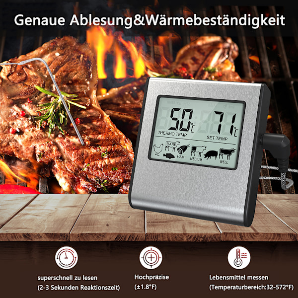 Digital stektermometer ugnstermometer kötttermometer