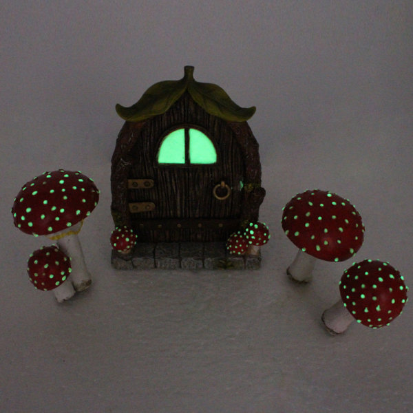 Harpiks lysende svampe dør og vindue stik-i kreativ gårdhave dekoration træ træ hængende