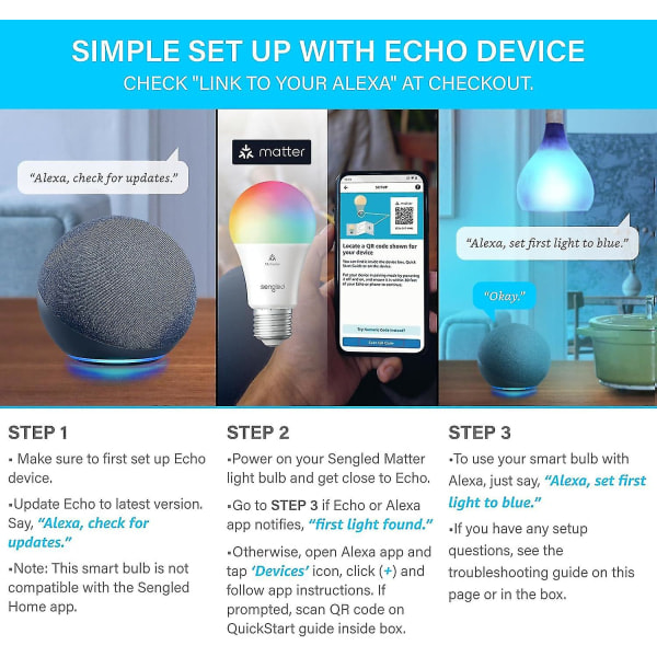 Echo Pop Lavender Bloom med gratis enkelt LED Smart Color Bulb