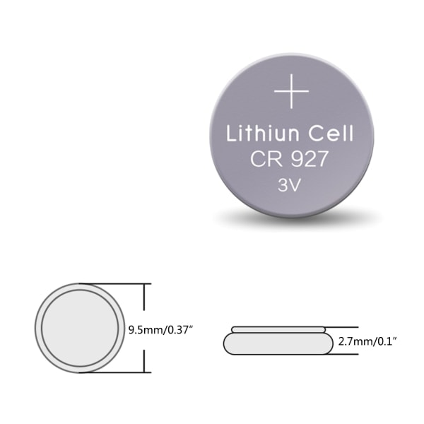 5/10/20 stk CR927 knapcellebatterier 3V lithium batterier CR 927 til ure, lommeregnere og fjernstyrede legetøj 5 styk pr. kort