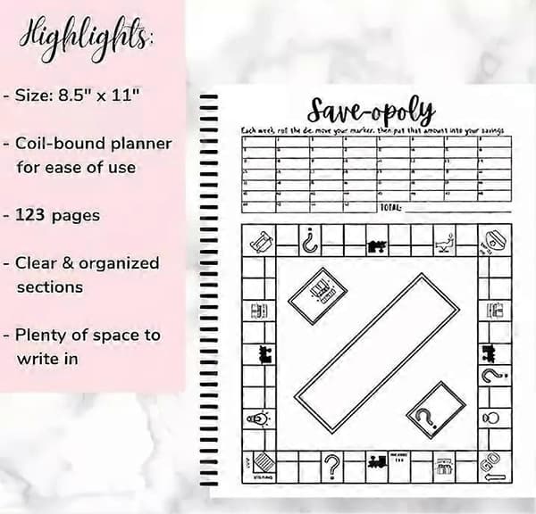 Bullet Dotted Journal Game, Bullet Journaling Game Booklet, for Planner, Saving{yh}
