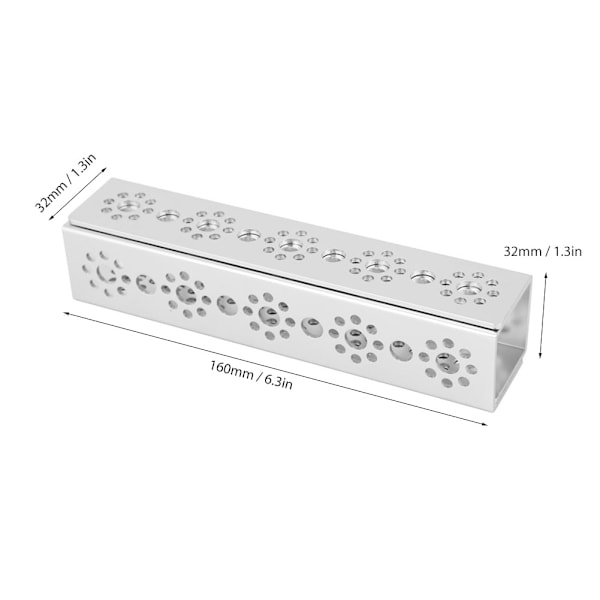 2 stk. 9-huls U-kanal 160mm aluminium robotsæt passer til Tetrixrobotics