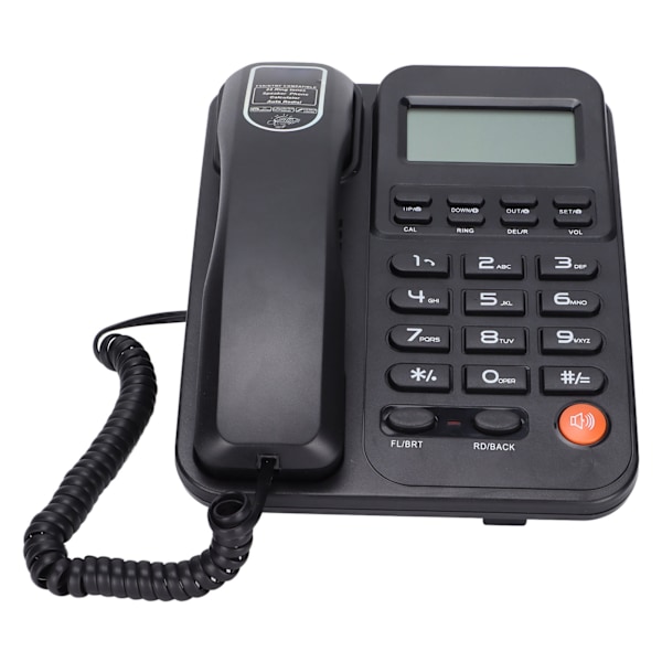 KXT2026CID Kontorstelefon Kontor Hotell Hem Fast Telefon Fast Telefon Stöd 24 Ringsignaler (Svart)