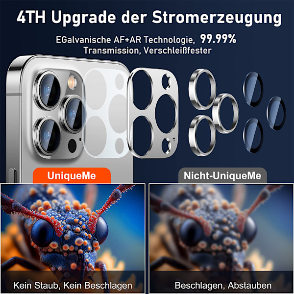 Kamerabeskyttelse til iPhone 13 Pro/iPhone 13 Pro Max, [Kamerabeskyttelse i ét stykke aluminiumslegering] Kameralinsebeskyttelse til iPhone 13 Pro/iPhone 13