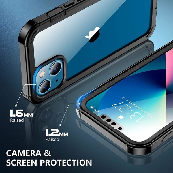 IC C4U® Shockproof Defense - iPhone 13 - Stødsikkert cover 3i1 Sort iPhone 13