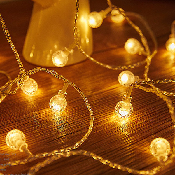 10LED Smukke Perler Fe Lys Julefrokost Soveværelse Lyskæde Boligindretning (Hvid)