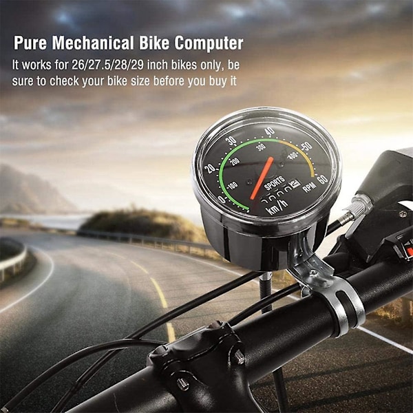 Vandtæt Cykel Speedometer Analog Mekanisk Odometer Med Hardware Passer Til 26/28/29/27