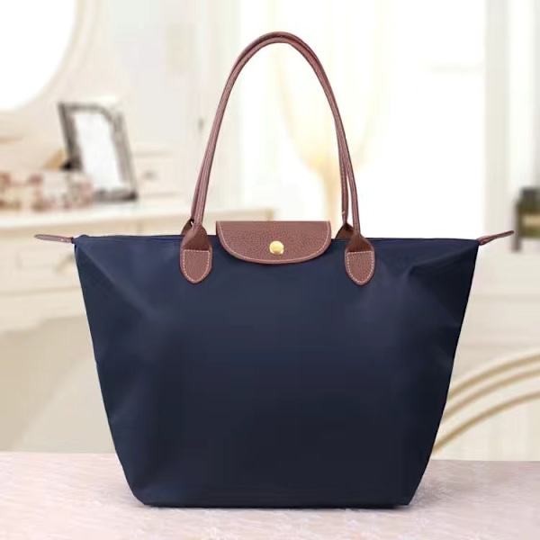 Ny Longchamp Le Pliage Taske Til Kvinder ZX Navy 2 Navy navy blue M