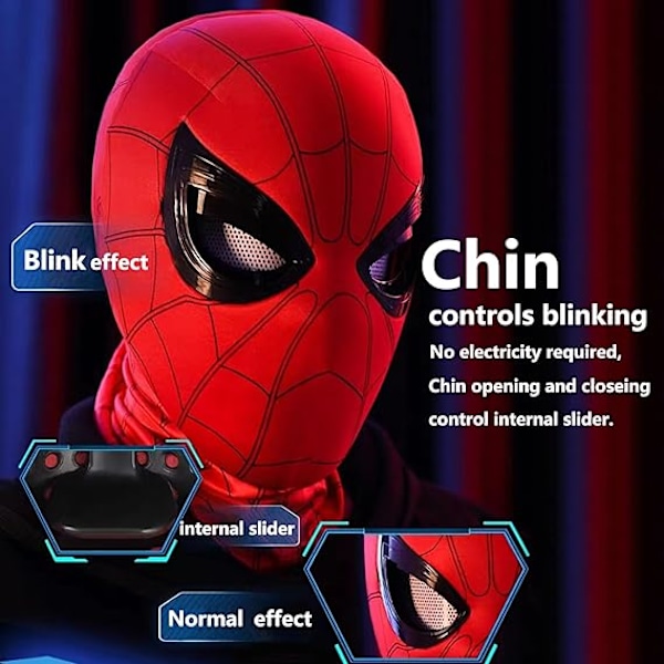 Mascara Spiderman Hovedbeklædning Cosplay Bevægelige Øjne Elektronisk Maske Spider Man 1:1  Hagekontrol Elastiske Legetøj Til Voksne Børn Gave