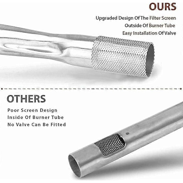 Korrosjonsbestandig Grillbrenner, Perfekt Passform for Weber Q3000 Q3200 Serien Gassgrill, Kraftig Grill Reservedel i Rustfritt Stål for