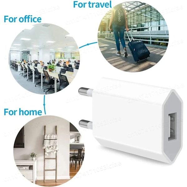 5 kpl 5V 1A Eu AC Koti Matka USB Seinälaturi IPhone 6 7 8 plus x xr 11 12 13 14
