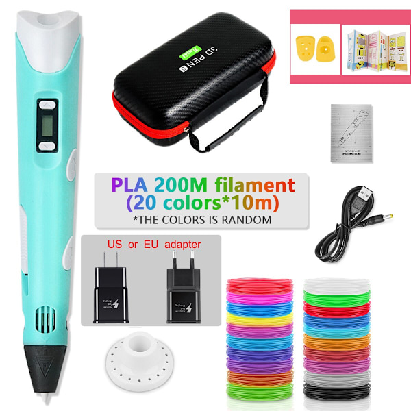 DIY 3D-penn for barn - 3D-utskrift, tegning, PLA-filament, morsom gave til bursdag og jul PLA Filament Pink-100M