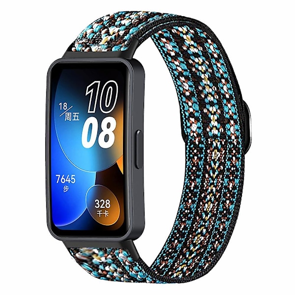 Armbånd til Huawei Band 8 i bohemisk stil, elastisk nylon smartwatch-armbånd, udskiftningsarmbånd brun, Bro Brown, Brown Huawei Band 8