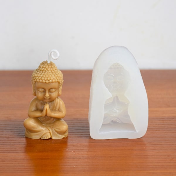 Buddha Lysfremstilling Dekoration Silikone Resin Form til Røgelse og Lys Cement Statue Form Kunst 0.07 2