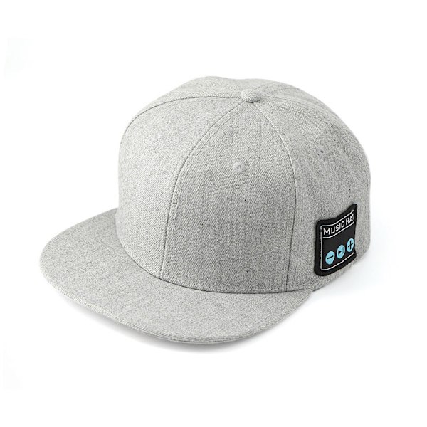 Hattu Bluetooth-kaiuttimella, säädettävä musiikkihattu, Bluetooth-lippis Grey White