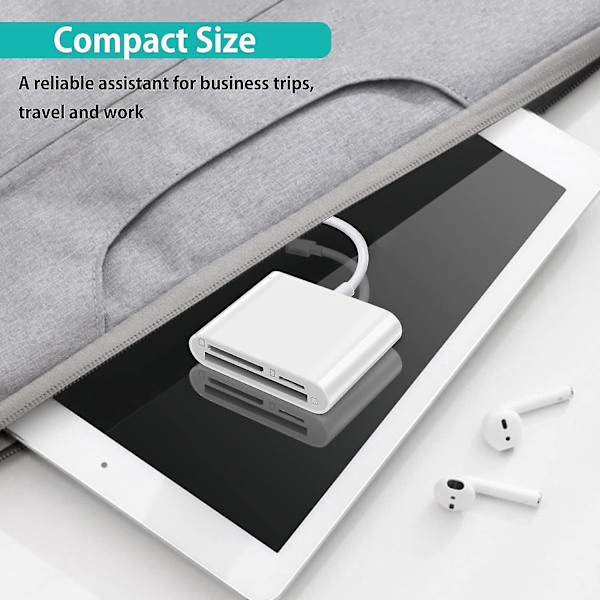 Cf Sd Tf Lightning Kortläsare Adapter Universell Kortläsare För Apple