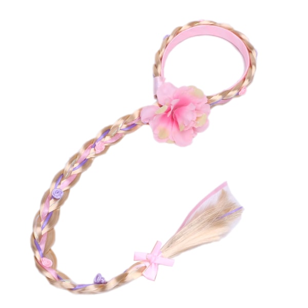 Langhåret Prinsesse Hårstykke Lang 29\" Cosplay Flettet Parykk for Jenter Prinsesse Utklednings Tilbehør (Rapunzel Hårbøyle)【HY】