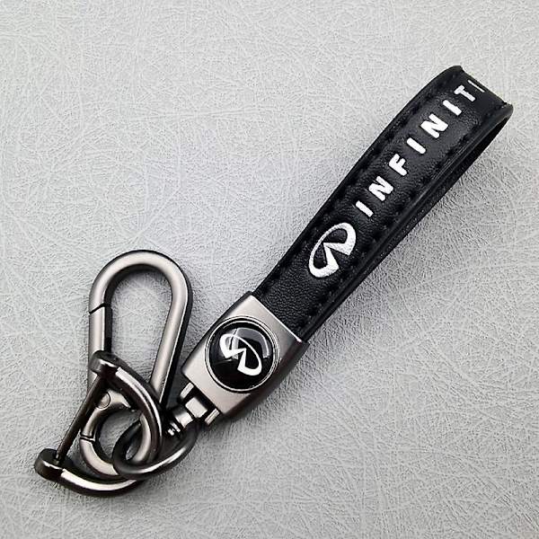 Bil Læder Cykel Nøglering Metal Finish | Kraftig Nøglering | Nøglering Og Krog Montering Gun Farve Hardware Gun Color Hardware Infiniti