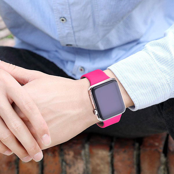 C-model - Silikonerem til Apple iWatch - 38/40mm Small - Barbie Pink