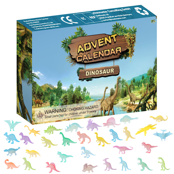 Juletell nedtelling Blind Box Fargerik Dinosaur Adventskalender Leke Blind Box Gave dinosaur new