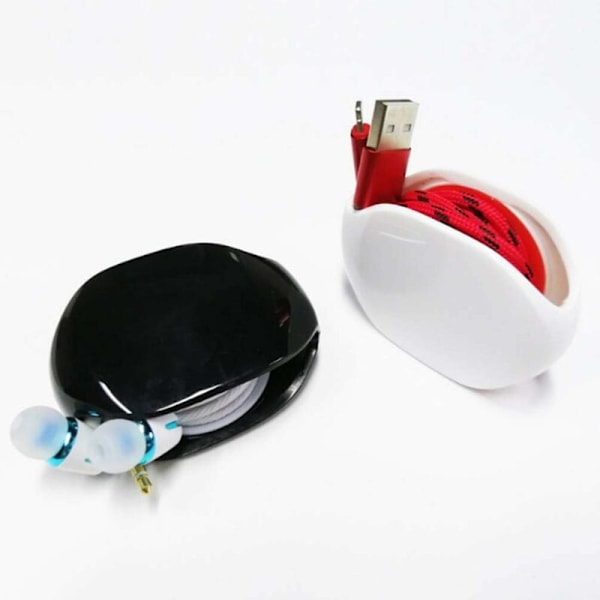 4 stk. Automatisk Kabeloppruller, Uttrekkbar Kabeloppruller, Husholdningsledningsoppbevaring for Hodetelefonledninger og USB-ledninger longziming
