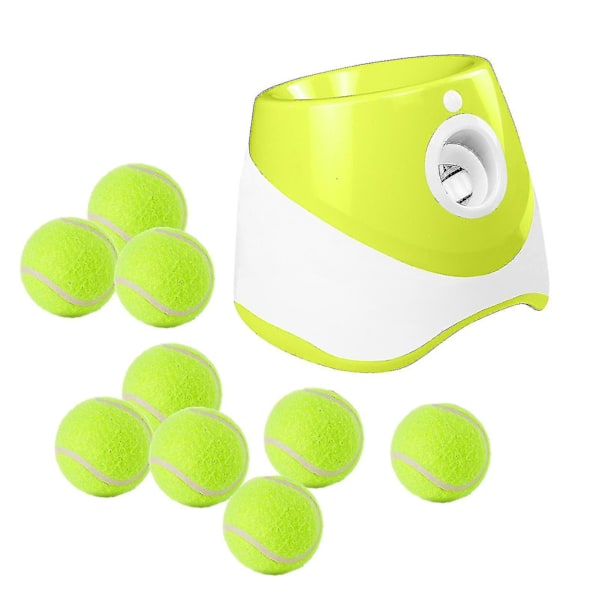 Automatisk Hundefodboldkaster med 3/6/9 Bolde - Holdbar Boldkastningsmaskine til Små og Mellemstore Hunde Fluorescerende 9 Balls Fluorescent