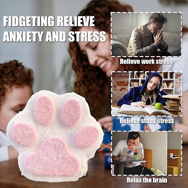 Taba Squishy Stor Kattpåtår Silikonklämleksaker för Stressavlastning, Kattpåtår Jätte Påtår Squishy Sinnesleksak - Perfekt White