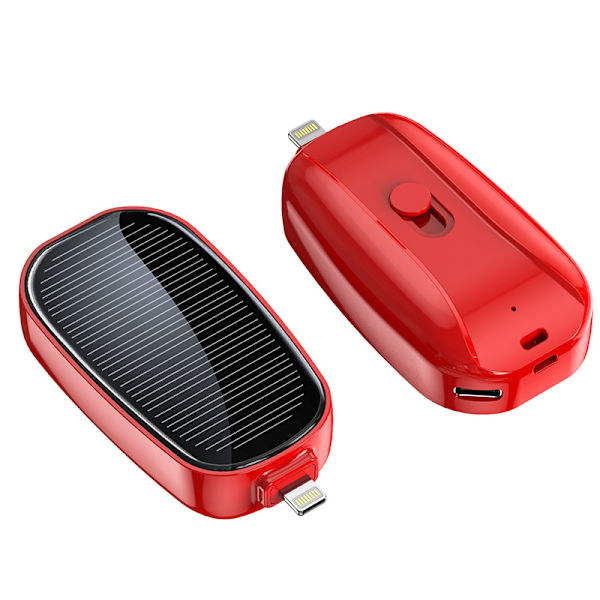 Mini Solar Power Bank 1200mAh – Bærbar Nødoplader til Udendørsbrug*Micro Android Sort* Micro Android Black