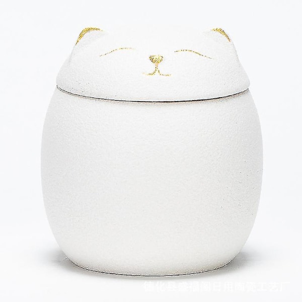Katteurner til Aske, Kæledyrsurner til Katteaske, Urne, Kæledyrsmindesmærker Katteurner 7,6 cm X 8,1 cm Kremeringsurner til Kæledyr White