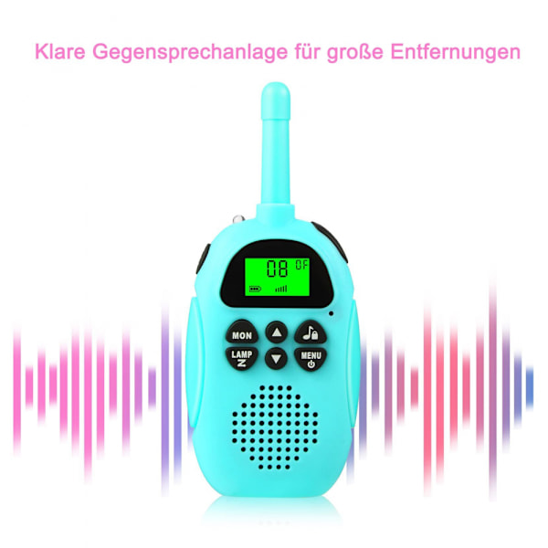 #(Blå + Rosa) Oppladbare Walkie Talkie Barn Radioleke#