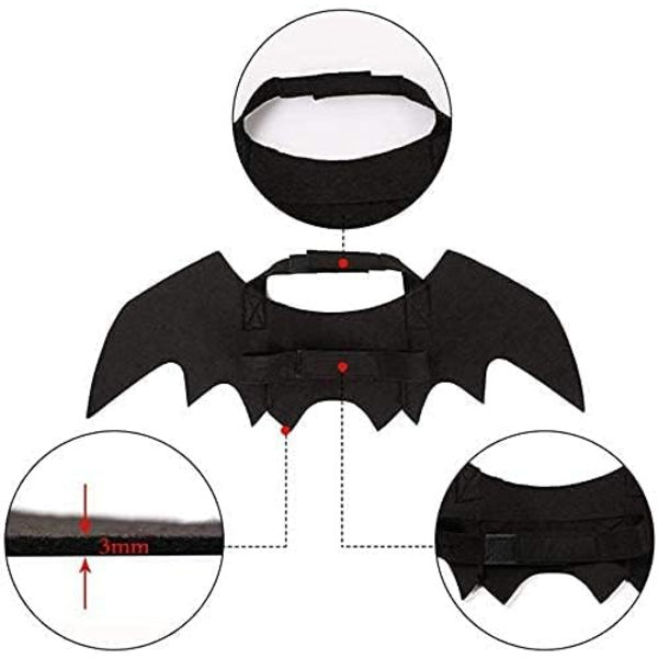 Fledermusvinger kostume, lille størrelse, sort filt, til hunde og katte, Halloween kæledyrs kostume