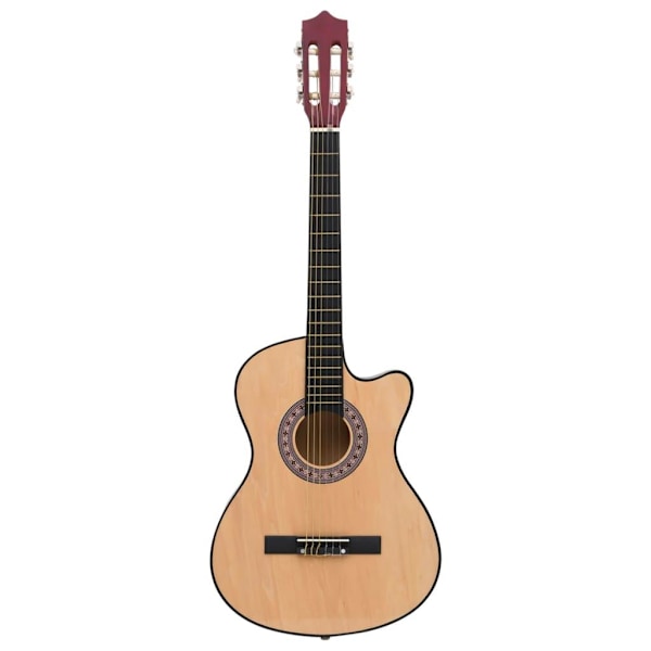 vidaXL Akustisk gitarr, 12 delar, med 6 strängar, western, 38\" Ljusbrun 3650