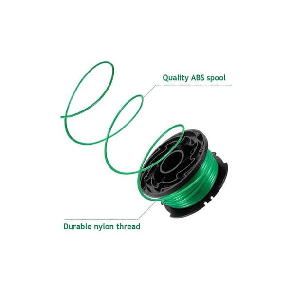Pakke med 6 spoler med tråd for Black and Decker GL7033, GL8033, GL9035 gresstrimmer, 6 m,