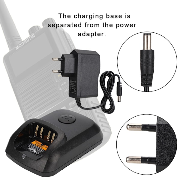 Walkie Talkie-lader 100-240V (EU-kontakt) for Motorola XIR P8268 DP4400 DP4800 DP4801 DEP550