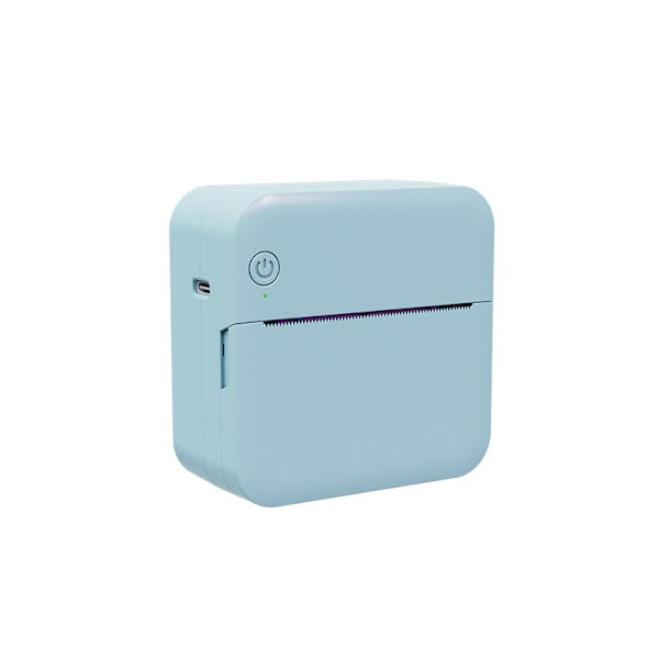 Mini Lomme Termisk Printer, Smartphone Fotoprinter, 203DPI Fotoprint, Understøtter BT-Forbindelse til Smartphone, med 1 Papirrulle 57mm (Blå)