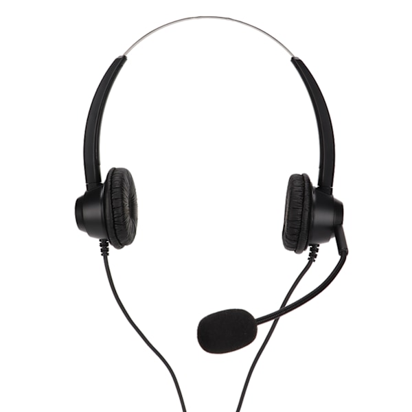 H360DRJ Binaural Telefon Hovedtelefon Sort Støjreducerende Dobbeltsidet Headset til Call Center Online Kurser