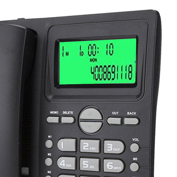 KX T880C Telefon med nummerpresentationsdisplay, ingen batterifunktion, mute-funktion för hemmakontor (svart)