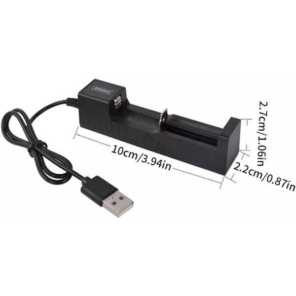 Smart USB Litiumbatteri-lader 1A Hurtiglading for 18650, 26650, 14500 4.2V Oppladbar Litium