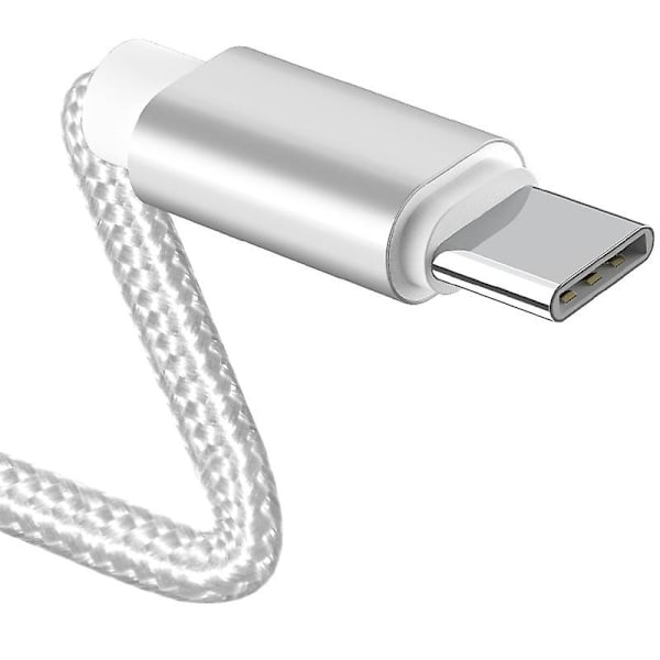 3m USB til Type-c opladningskabel 2a opladningskabel ledning til Samsung Xiaomi Huawei - sølv
