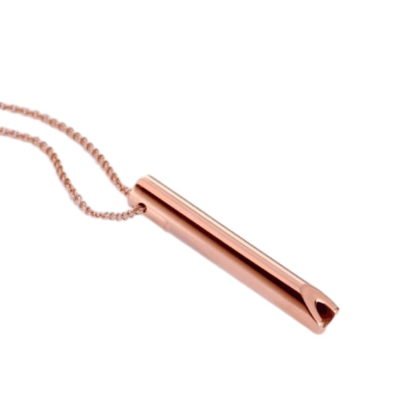 Andningshalsband för Ångest och Stresslindring, Medveten Andningsvissla Halsband Rose Gold