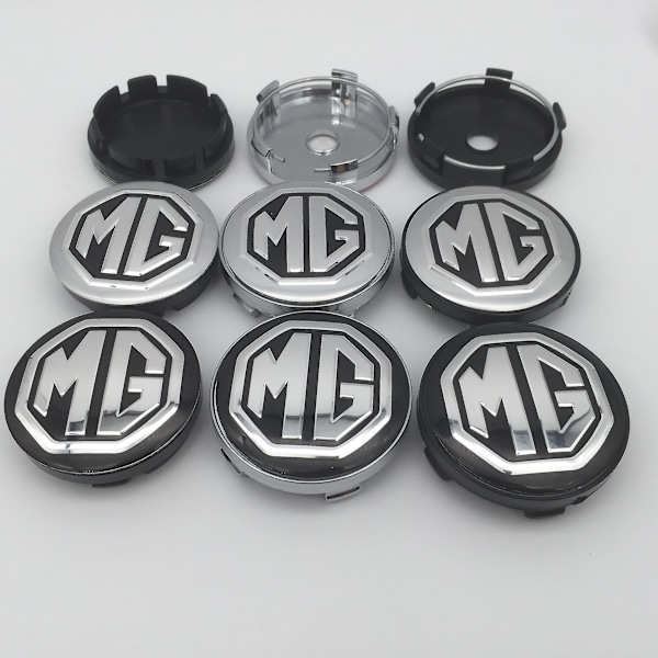 4 kpl Mg Logo 56mm 60mm Auton Pyörän Keskikuppi Keskimerkki Hartsi Badge Emblem Tarra Muotoilutarvikkeet, 60mm Musta Keskikuppi 2