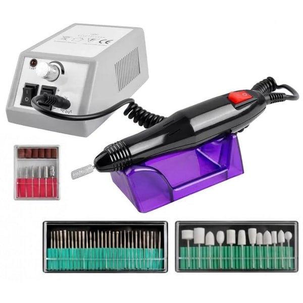 Elektrisk neglefil med 54 tilbehørsdele - Pedicure / Manicure grå