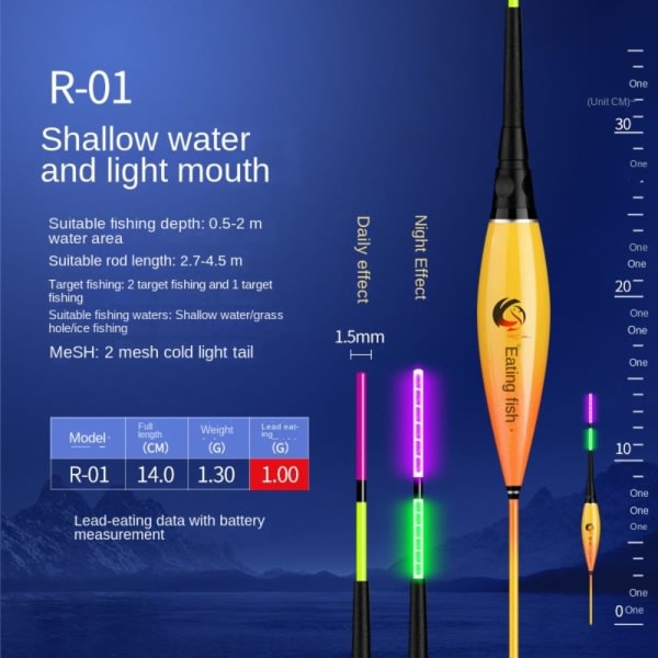 Elektronisk fiskeflotta Light Float R-01 R-01 R-01