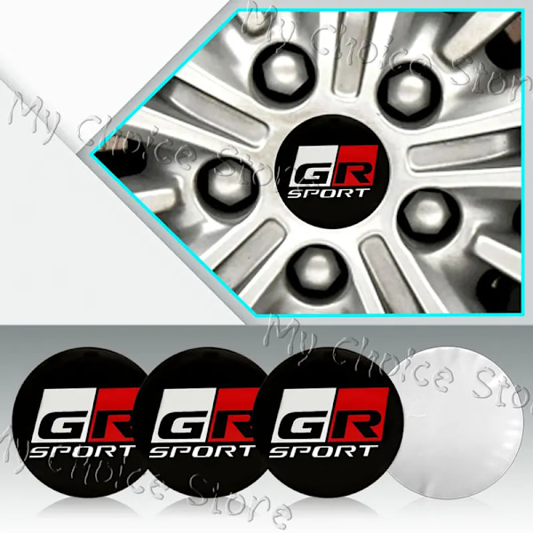 4 stk. 56 mm Bil Dekoration GR Sport Logo Hjul Nav Kapsler Center Mærkat Til Toyota Corolla Yaris Camry Prius Rav4 Tilbehør D