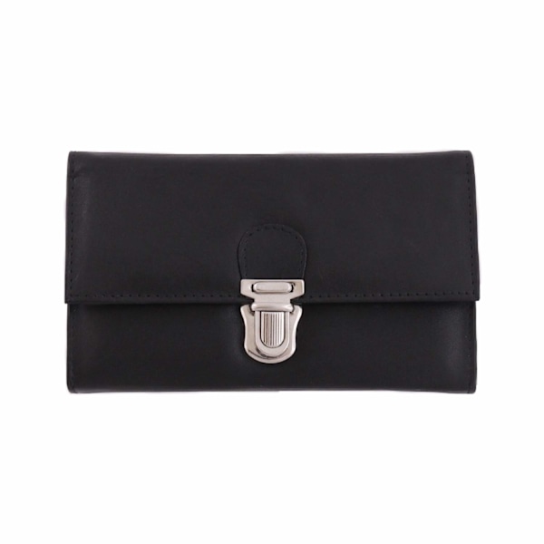 Stor taxitaske i kalveskind Sort Black one size