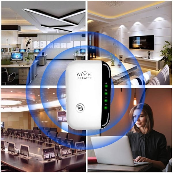 2023 Nyaste WiFi-förlängare, WiFi-booster, Internet-booster - med Ethernet-port, Snabb installation, Trådlös signalförstärkare för hemmet