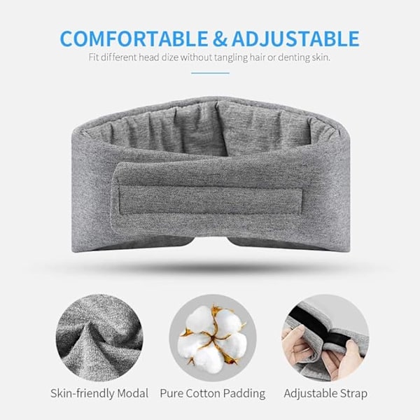 Bomullsögonmask för män - Uppgraderad design för mörkläggning, perfekt för sidosovare